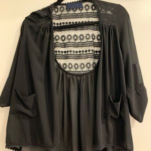 Black mesh cardigan